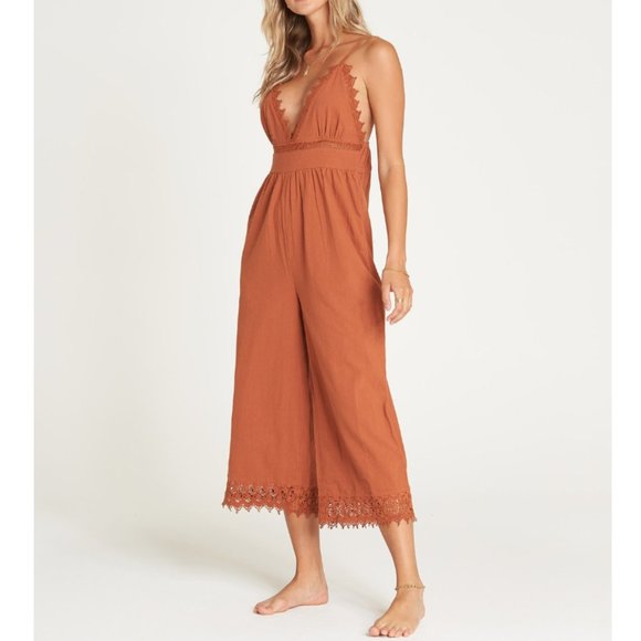Billabong Lace and Lies Cottagecore Jumpsuit, sz S - Picture 3 of 8
